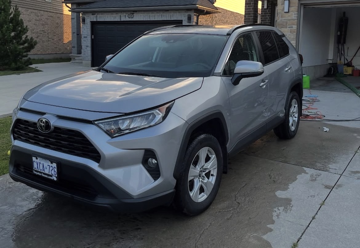 Silver Toyota RAV4 showcasing ceramic coating results